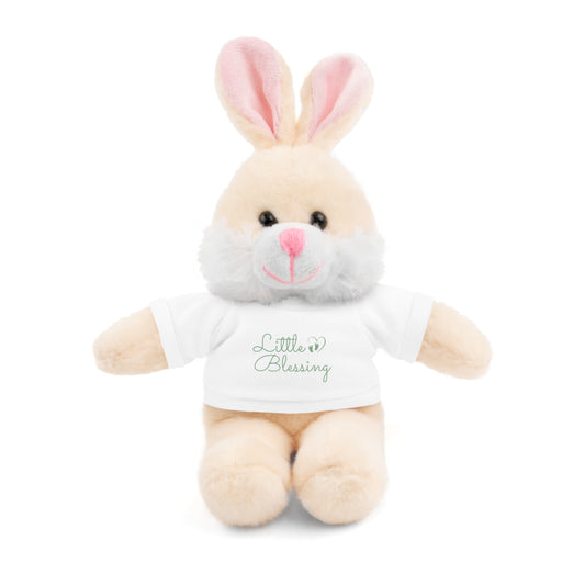 Front View Little Blessing plush toy featuring a soft, cuddly design and faith-inspired message. Christian themed clothing bear is a perfect Christian gift for babies and children.