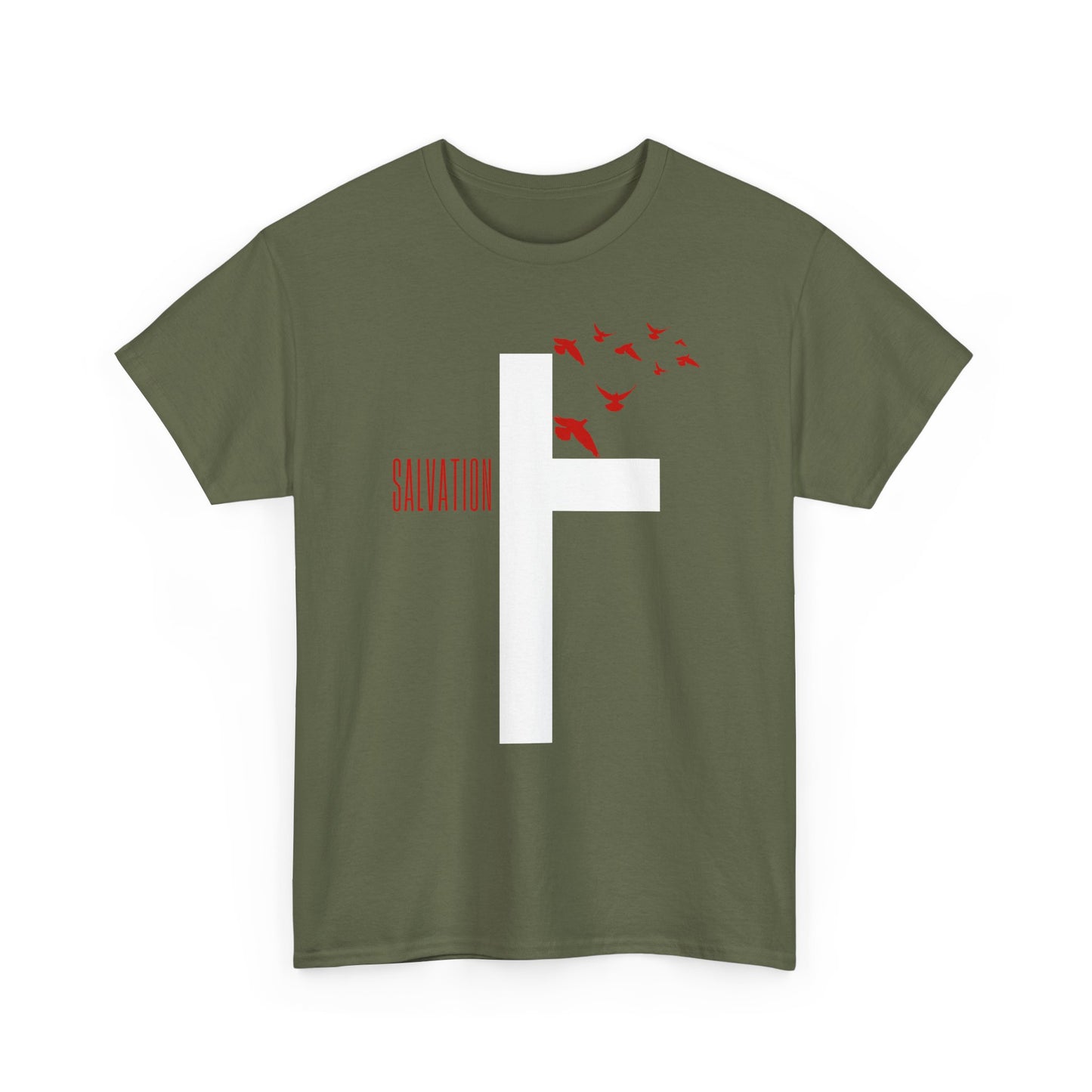 Red Salvation Cross Shirt — Christian T-shirt
