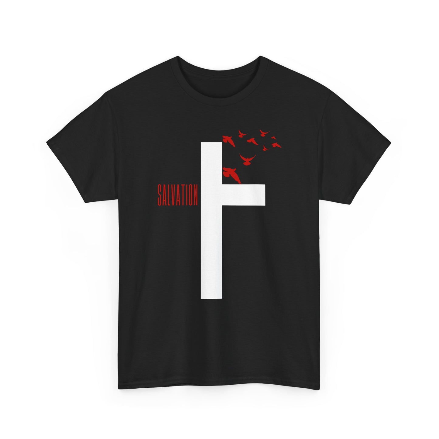 Red Salvation Cross Shirt — Christian T-shirt
