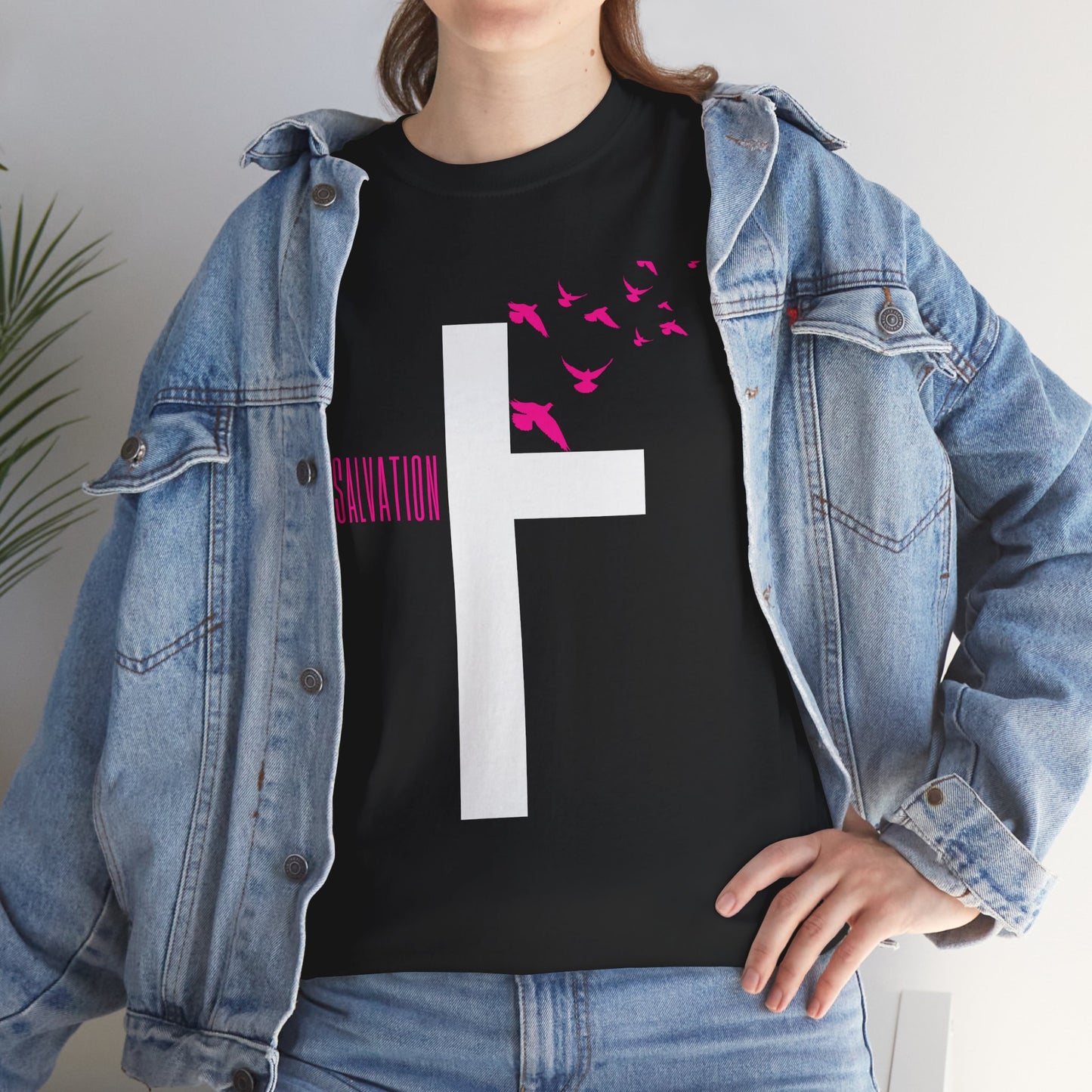 Pink Salvation Cross Shirt — Christian T-shirt