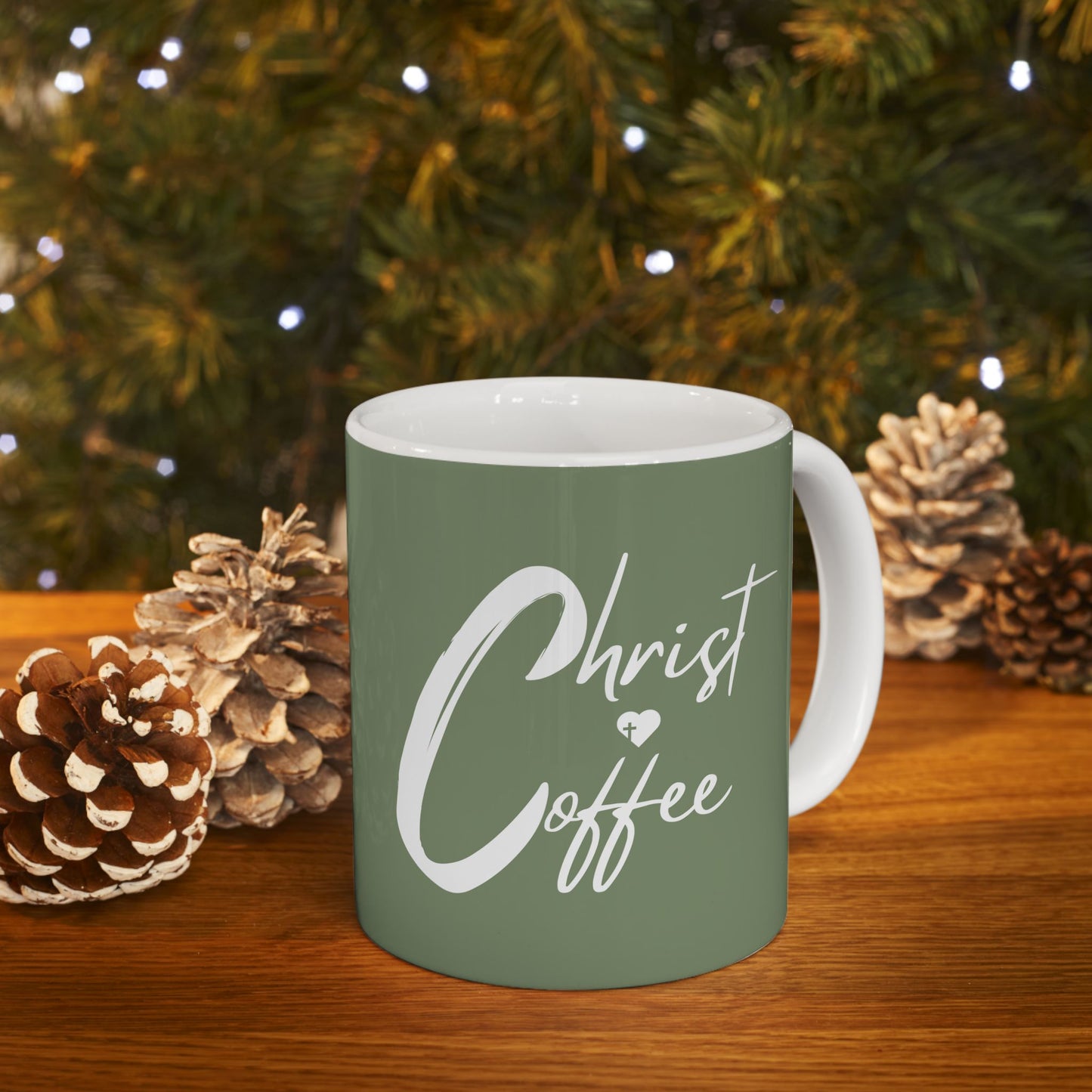 Christ and Coffee | Christian Coffee Mug Green