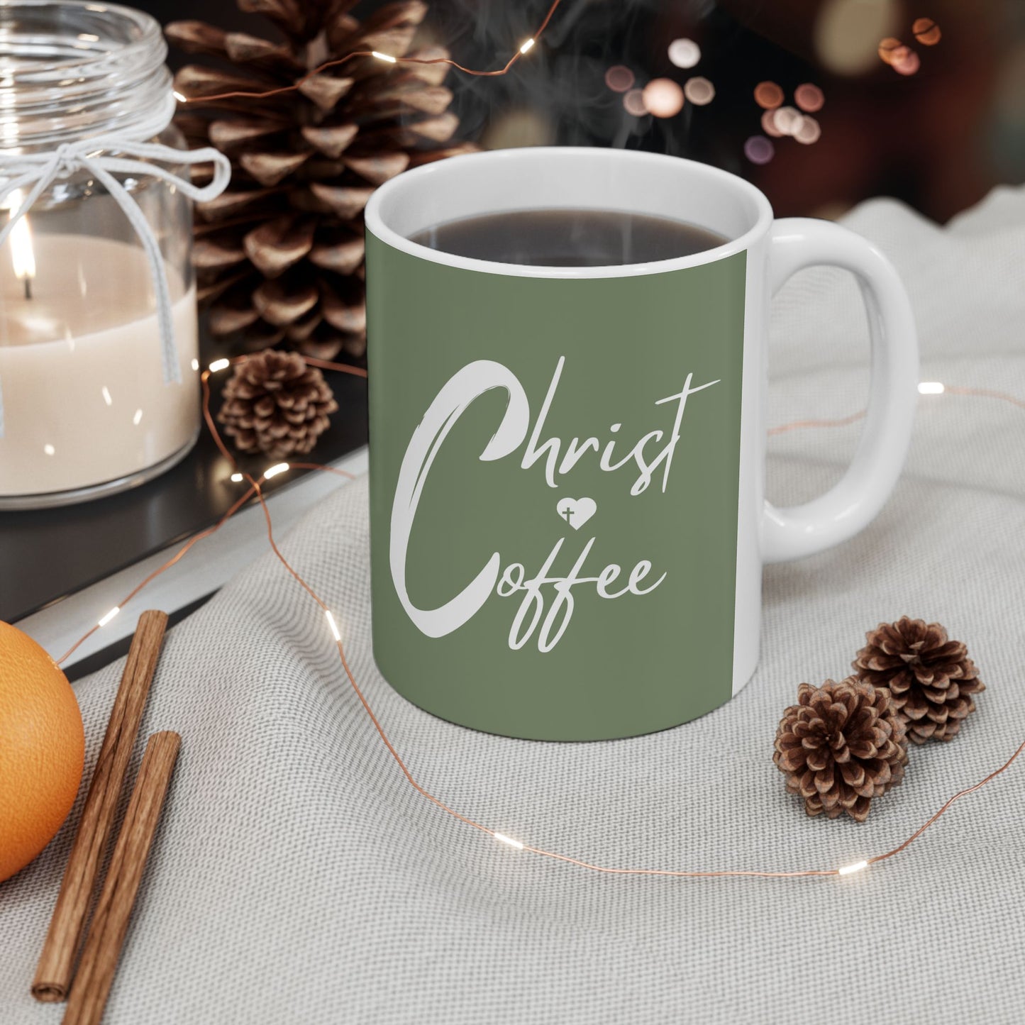 Christ and Coffee | Christian Coffee Mug Green