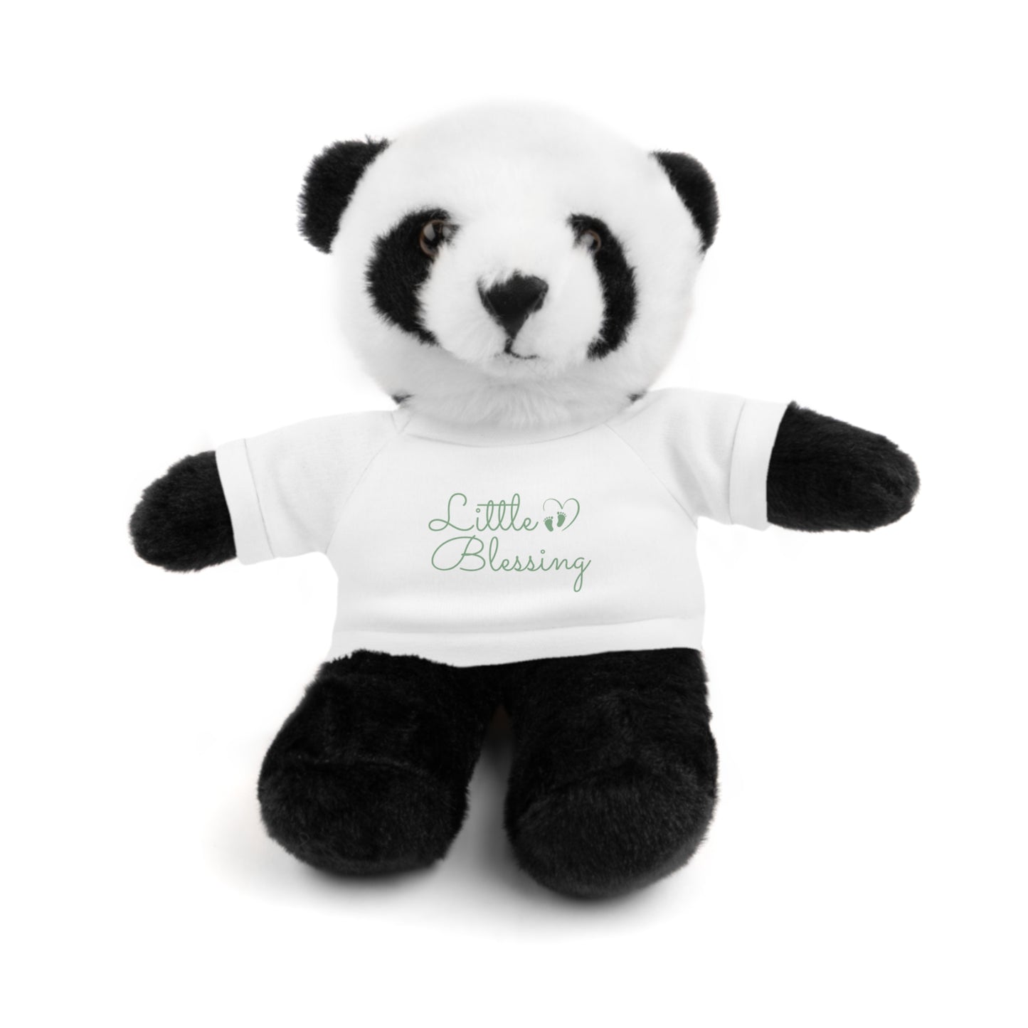Front View Little Blessing plush toy featuring a soft, cuddly design and faith-inspired message. Christian themed clothing bear is a perfect Christian gift for babies and children.