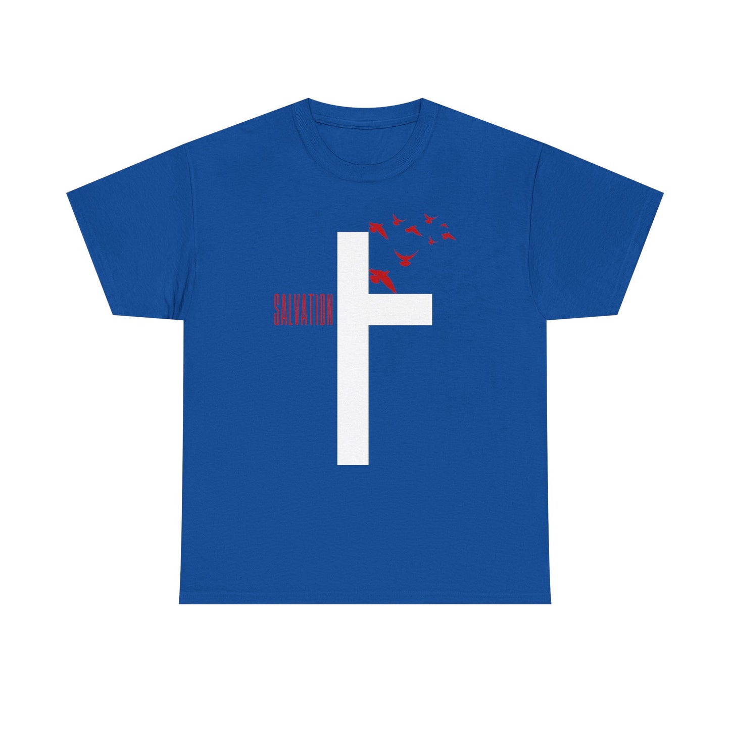 Salvation Cross Shirt featuring a bold cross design symbolizing Jesus’ sacrifice and the gift of salvation. This Chrisitan t-shirt is the perfect way to wear your faith proudly. Christian themed clothing makes a statement in the way we spread God’s word. 
